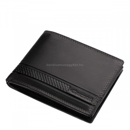 Leather wallet in gift box black Giultieri SCR1021