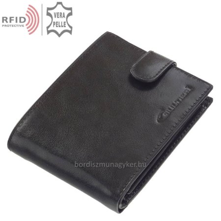 Leather wallet black Giultieri RF09 / T