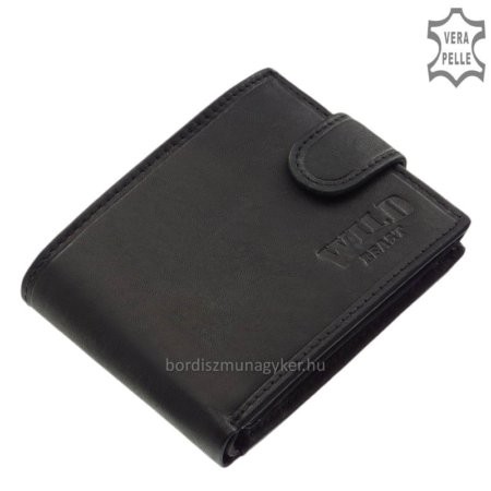 Leather wallet for men WILD BEAST black SWB102 / T