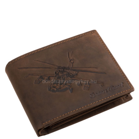 Bőr pénztárca harci helikopter mintával GreenDeed COPT1021 barna