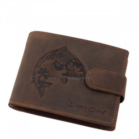 Kožená peňaženka pre rybárov s kaprovým vzorom DPO1027/T hnedá