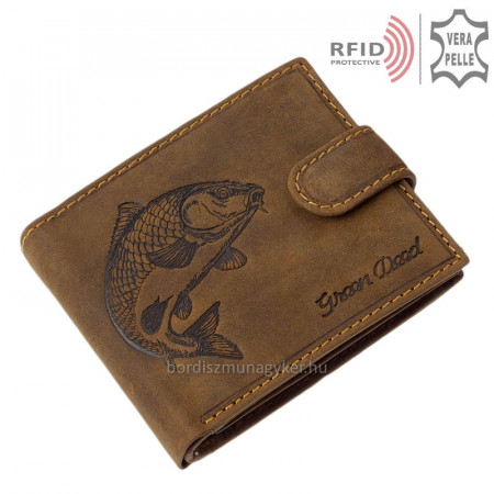 Kožni novčanik za ribolovce sa šaranskim uzorkom RFID TPO08/T
