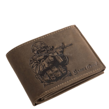 Leren portemonnee met militair patroon GreenDeed SOLD1021 bruin
