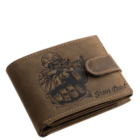 Kožená peňaženka s vojenským vzorom GreenDeed SOLD1021/T hnedá