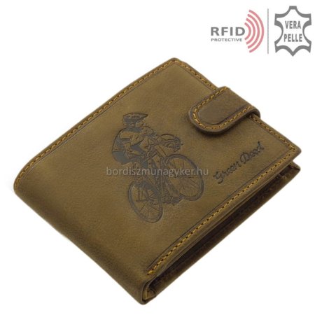 Bőr pénztárca kerékpáros mintával RFID BICR1021/T