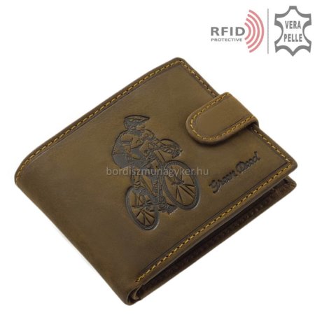 Leather wallet with bicycle pattern RFID BICR9641 / T