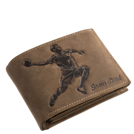 Læderpung med håndboldmønster GreenDeed HBAL1021 brun