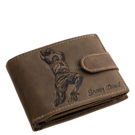 Bőr pénztárca kosárlabdás mintával GreenDeed BASK1021/T barna