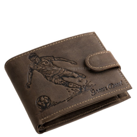 Кожен портфейл с футболен мотив GreenDeed SOCC1021/T кафяв