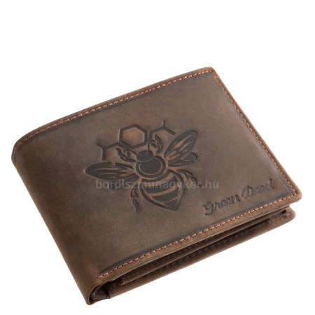 Bőr pénztárca méhész mintával GreenDeed BEEK1021 barna