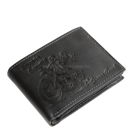 Bőr pénztárca motoros mintával GreenDeed CHOP1021 fekete