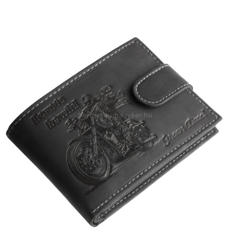 Bőr pénztárca motoros mintával GreenDeed CHOP1021/T fekete
