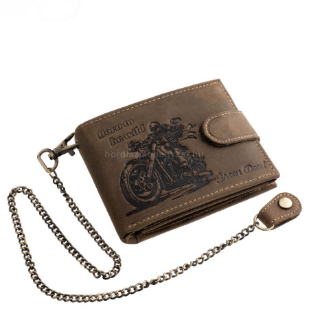 Bőr pénztárca motoros mintával GreenDeed CHOP1021/TL barna