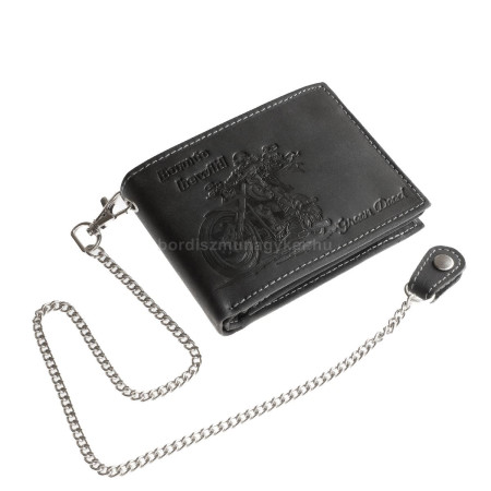 Bőr pénztárca motoros mintával GreenDeed CHOP1021L fekete