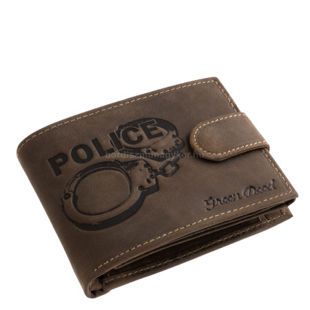 Portefeuille en cuir à motif policier GreenDeed POLI1021/T marron