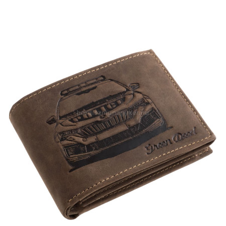 Кожен портфейл с шарка на полицейска кола GreenDeed PCAR1021 кафяв