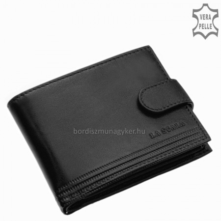 Usnjena denarnica z RFID zaščito črna La Scala TGN1027/T