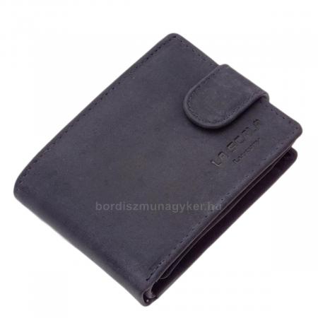 Leather wallet with RFID protection blue LSH102/T