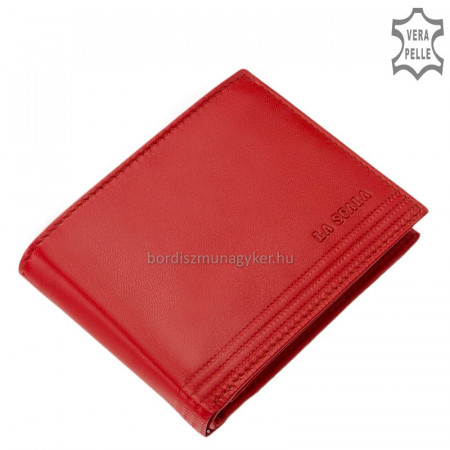 Leren portemonnee met RFID bescherming rood La Scala TGN1021