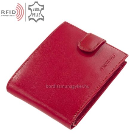 Portefeuille en cuir avec protection RFID rouge RG1021 / T