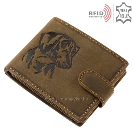 Leather wallet with dachshund pattern RFID TACSIR08 / T