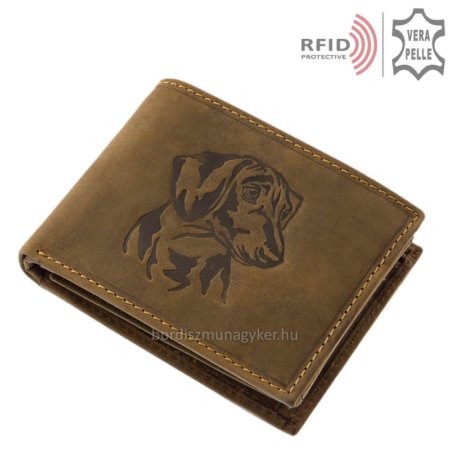 Usnjena denarnica z vzorcem jazbečarja RFID TACSIR1021