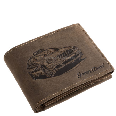 Kožni novčanik s uzorkom taksija GreenDeed TAXA1021 smeđi