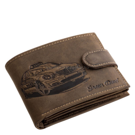 Portefeuille en cuir motif taxi GreenDeed TAXA1021/T marron