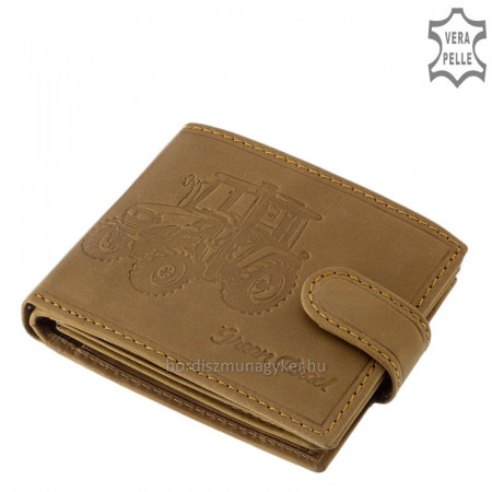 Leather wallet with tractor pattern for men RFID VTRAK08 / T