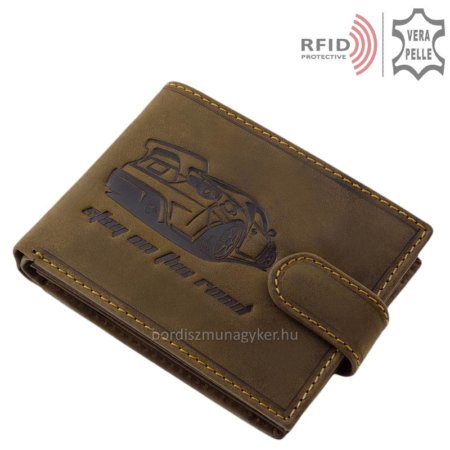 Leather wallet tuning car with pattern RFID A5AR09 / T