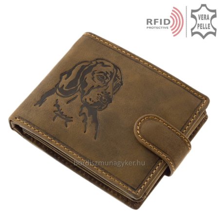 Skórzany portfel ze wzorem retrievera RFID MVR08/T