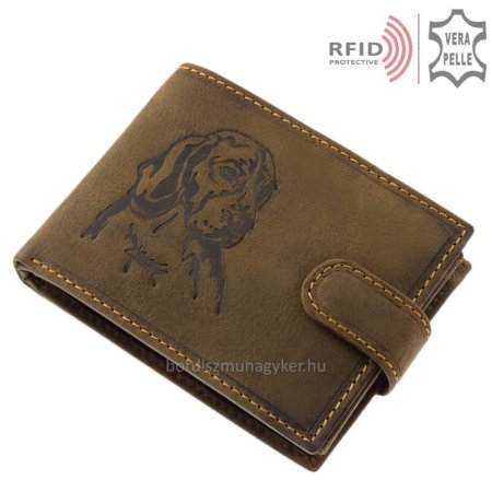 Leather wallet with retriever pattern RFID MVR1021 / T