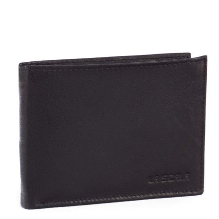 Leren herenportemonnee DG44 / A zwart