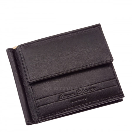 Corvo Bianco Luksusowy męski skórzany portfel dolarowy w kolorze czarnym CBL-D