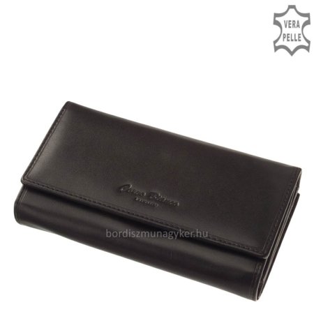 Corvo Bianco Luksusowy portfel damski czarny CBS601