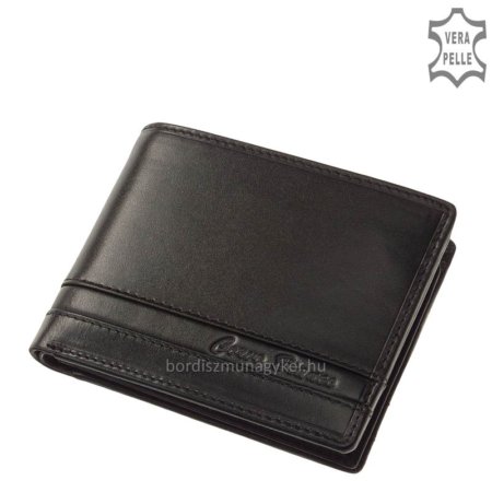 Moška denarnica Corvo Bianco s črtami črne barve CCS09