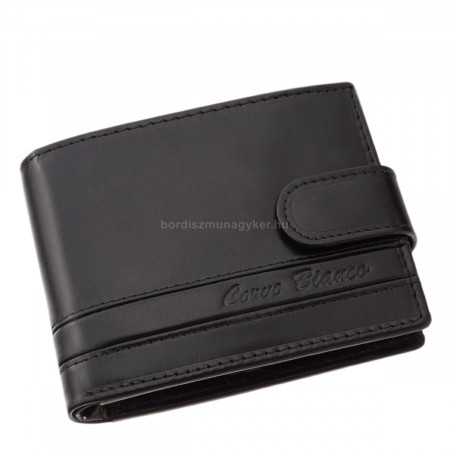 Pruhovaná vložka Corvo Bianco pánská peněženka RFID černá RCCS102/T