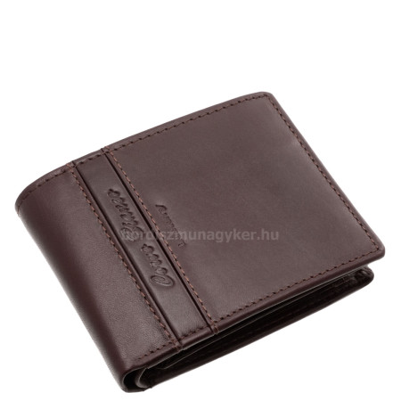 Csíkbetétes Corvo Bianco kisméretű férfi pénztárca barna CBF102