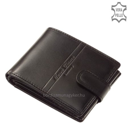 Euro Trwały skórzany portfel Corvo Bianco RFID Czarny ERCBS1021 / T