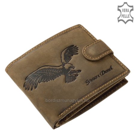 Męski skórzany portfel ze wzorem orła RFID SASR6002L/T