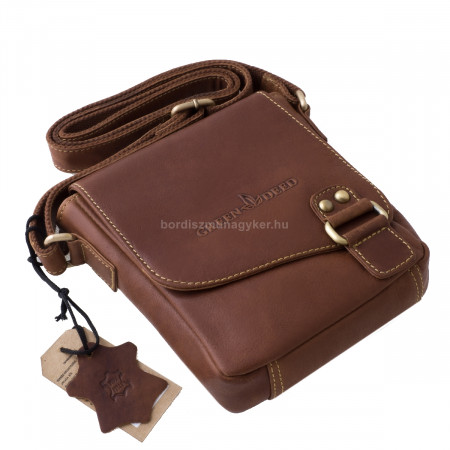 Borsa da uomo in pelle sportivamente elegante GreenDeed FIR01B marrone chiaro