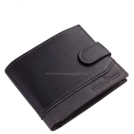 Portefeuille pour homme dans une boîte cadeau noir et gris GreenDeed REC6002L/T