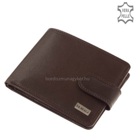 Men's wallet with metal logo brown La Scala RK09 / T