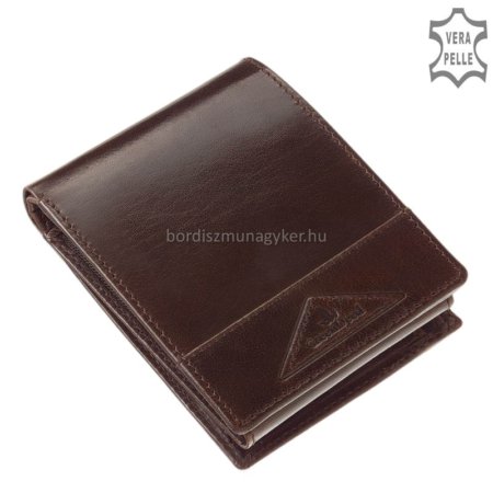 Pánska peňaženka z lesklej kože hnedej farby GreenDeed PH1021
