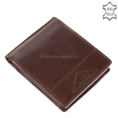 Moška denarnica iz sijočega usnja rjave barve GreenDeed PH03