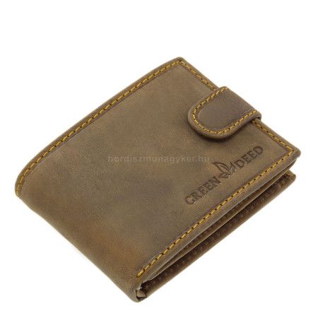 Men's wallet small genuine leather brown GreenDeed GHD102/T