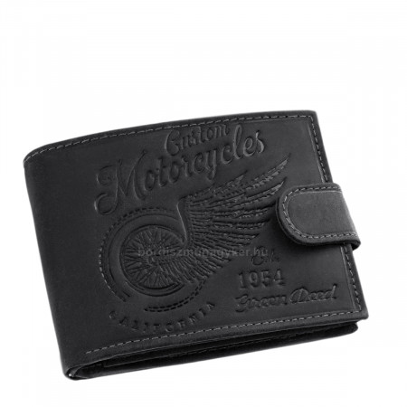 Men's wallet with motorcycle pattern black RFID WHE1021/T