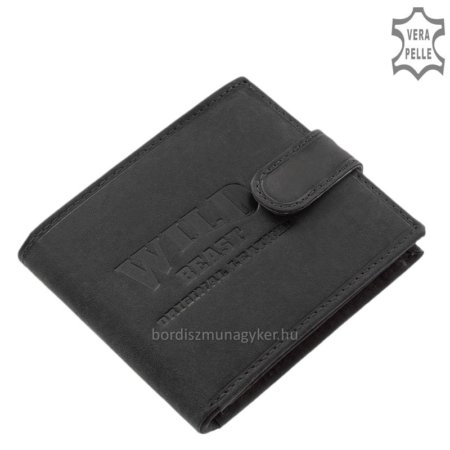 Men's wallet made of hunting leather WILD BEAST black DVA08