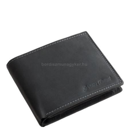 Férfi pénztárca valódi bőr fekete GreenDeed BHS1021