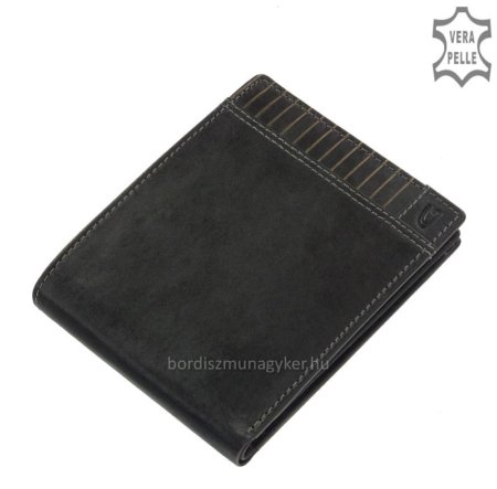 Мъжки портфейл от естествена кожа черен SLP67
